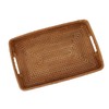 Serving Basket Tray with Handles Rattan Rectangle Large Capacity Durable
