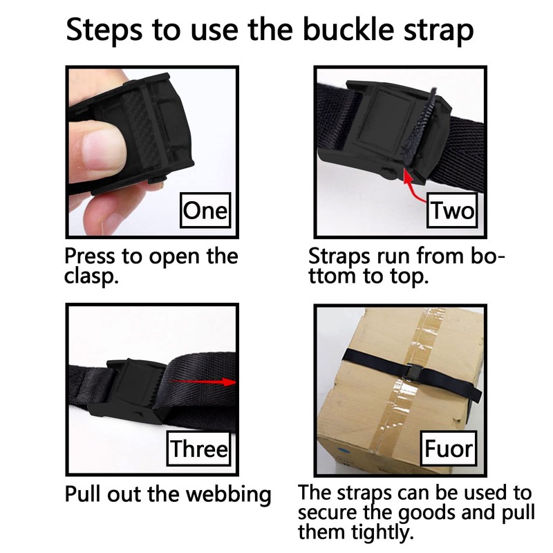 Lashing Strap Black, Motorcycle Tie Down Straps 3 m, Pack