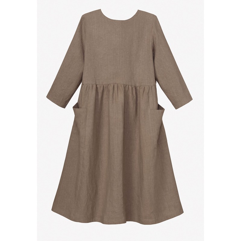 Sun Planning Pattern Pattern Waist Gathered Dress 6516