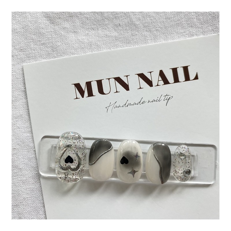 Heart Beam Nail Tips - Long Point / 하트빔 네일팁
