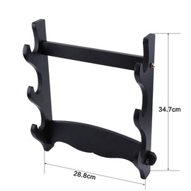 ZJchao Three-Tier Sword Holder Wall Mount, Samurai Sword Katana Stand Hanger Bracket Display for Katana Wakizashi and Standard Swords