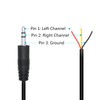 4-Pack 3.5mm Male Plug to Bare Wire Open End,1m/3.3ft TRS