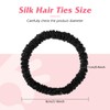 Needbrock Mulberry Silk Hair Ties, Thin Black Scrunchies for Women