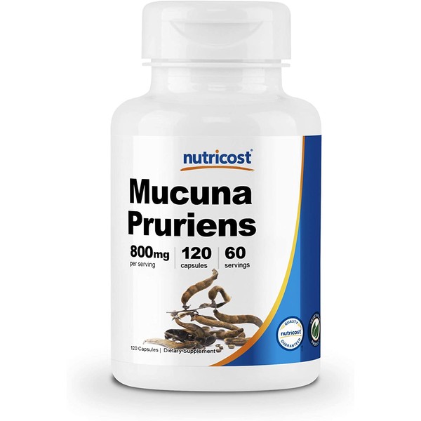 Nutricost Mucuna Pruriens 400mg, 120 Capsules - 800mg Per Serving, Veggie Caps, From Mucuna Pruriens Seed