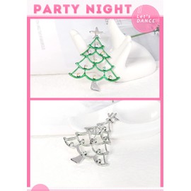 Austrian Crystals Green Enamel Christmas Tree Rhinestone Brooches for Women Girls Holiday Party Decorations Xmas Banquet Pin Jewellery Gift Accessory for Scarf Suit Daily Wear