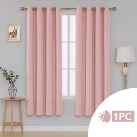 Deconovo Blackout Curtains for Living Room, Room Darkening Curtain Panel for Bedroom, Thermal Insulated Window Curtain, 1 Panel, Coral Pink, 52 W x 63 L Inch Long Curtain, Kids Nursery Curtain