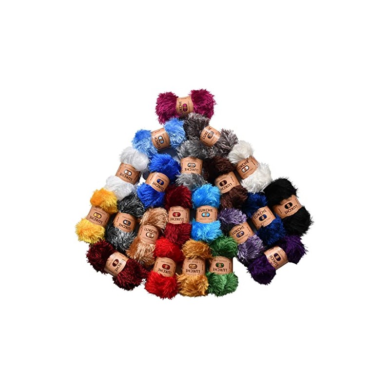 Lukche Eyelash Fun Fur Yarn Premium 100% Polyester 164 Yds
