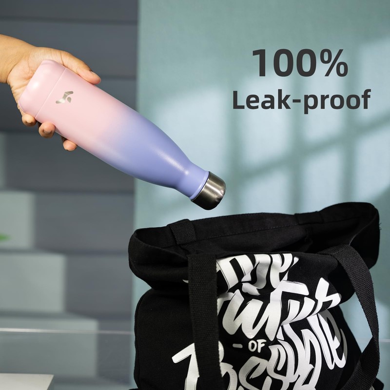 Konokyo Insulated Water Bottles,17 oz Double Wall Stainless Steel Vacumm