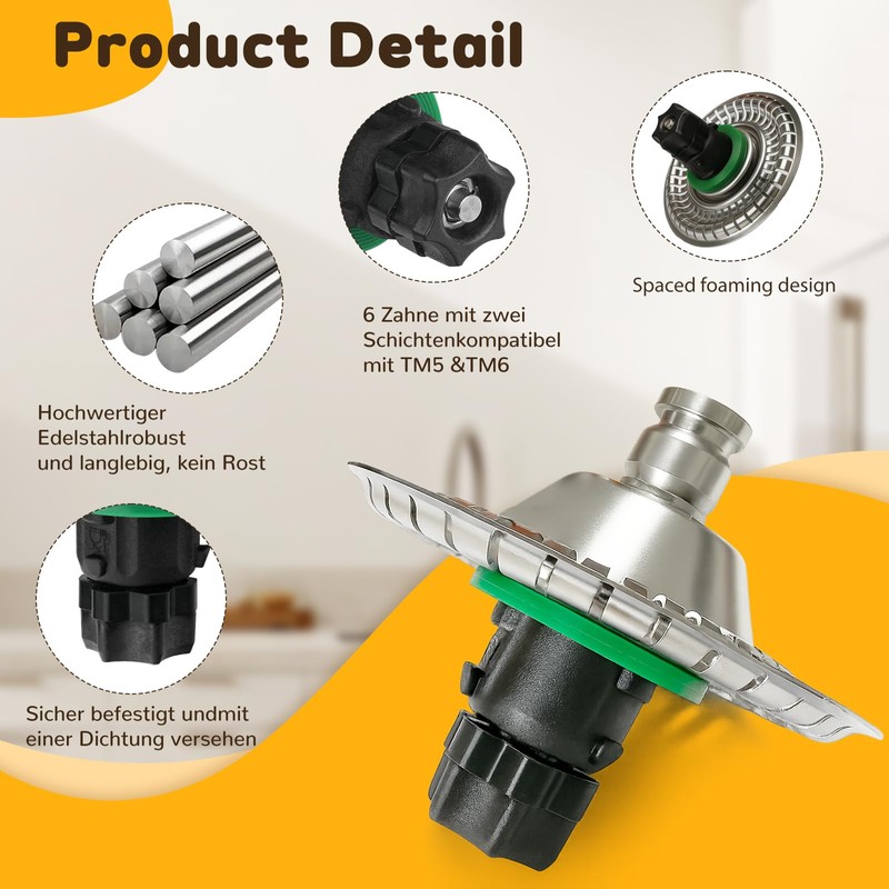 STFALI Milk Frother Attachment for Thermomixer TM5 TM6, Mixer Accessories