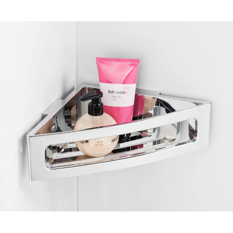 WENKO Turbo-Loc Bralia Corner Shelf Bathroom Shelf Fixing No Drilling