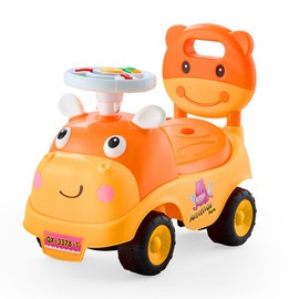 VEVOR Ride On Toddler Push Car, Push Car for Toddler 19 to 36 Months, Kids Ride On Toy with Horn & Music, 48.5 lbs Load Capacity, Under-seat Storage, Foot-to-Floor Walker for Toddlers Boys Girls