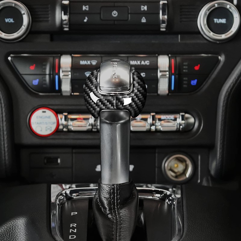 KUNGKIC Carbon Fiber Car Gear Shift Knob Cover Interior Accessories