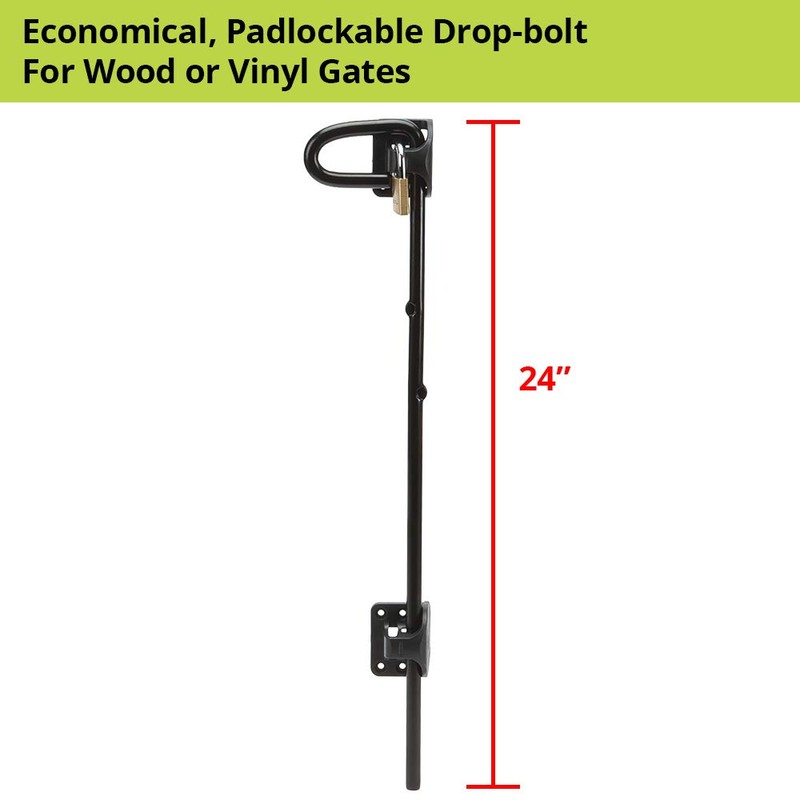 D&D Technologies QB224 Q-Bolt Drop Bolt, Padlockable with Padlock Storage