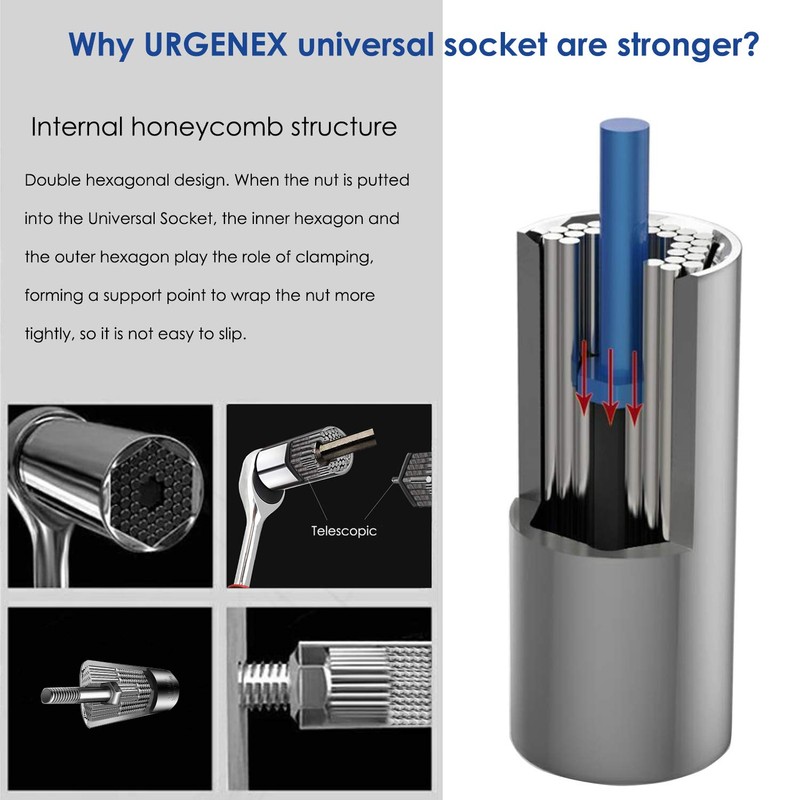 Universal Socket Set (11-32mm 7-19mm) Super Socket for Unscrew Any