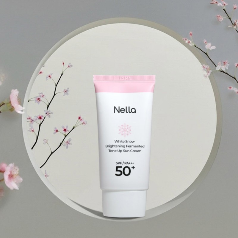 White Eye Glow Fermented Whitening Pink Tone Up Sun Cream