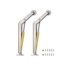L-Lei Industrial Stainless Steel Powder Coated Cabinet Gas Spring Lid Support Hinge, 120N/26lb, Pack of 2