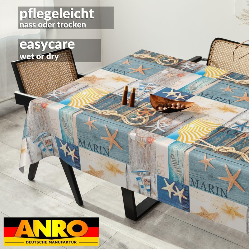 ANRO Oilcloth Tablecloth Wax Tablecloth Washable Garden Tablecloth Round Oval