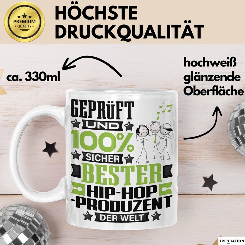 Trendation Hip-Hop-Produzent Geschenk Lustiger Spruch für Hip-Hop-Produzent Geschenkidee Bester Hip-Hop-Produzent