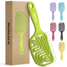 Walcora Hair Brush without Pulling, Detangling Brush & Detangler Brush for Women, Men & Children, for Curls, Wet, Fine & Long Hair, Hair Brush - Green (Lime)