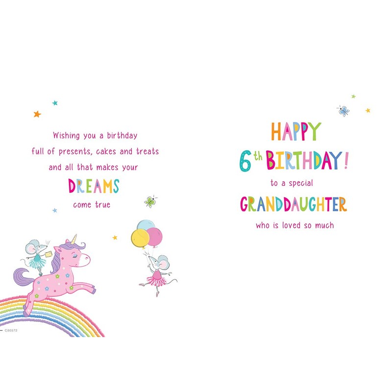 Regal Publishing Juvenile Birthday Card Age 6 Granddaughter - 9