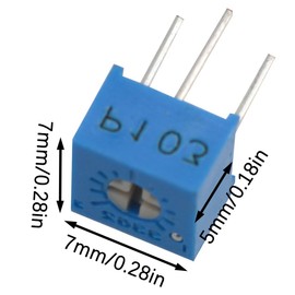 JJHXSM 10PCS Single Turn Potentiometer Plug in Trimmer Variable Resistor 3362P-103 10K Ohm for Adjusting Voltage Current Radio Alarm Air Conditioner Communication Products