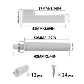 GIUSOBG Pack of 12 Soft Close Door Damper Furniture Door Damper Cabinet Door Damper