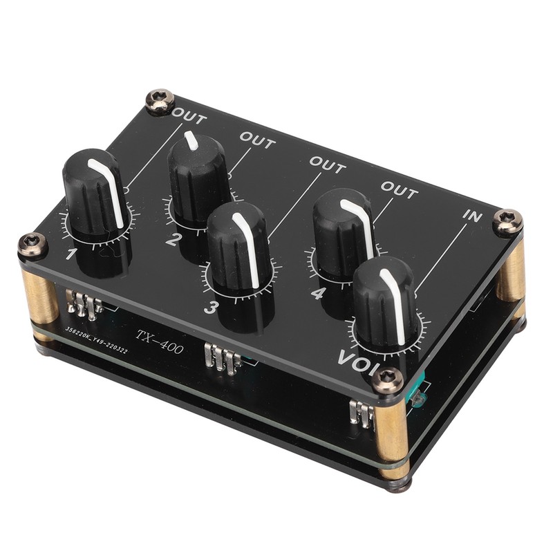 Mini Stereo 4 Channel Line Mixer Low Noise Professional 4