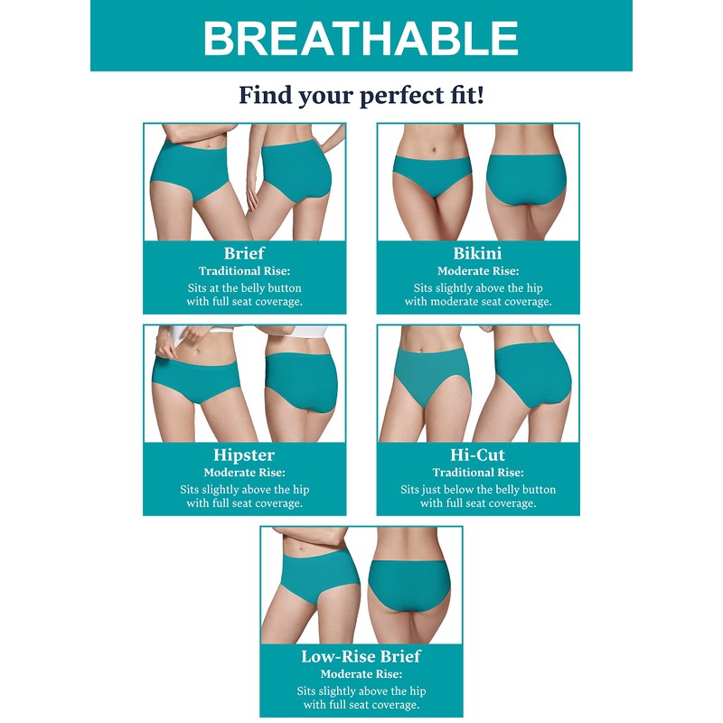 Fruit of the Loom Women's Breathable Underwear (Regular & Plus