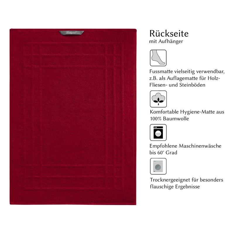 Lashuma Linz Absorbent Bathroom Mat 50 x 70 cm Ruby