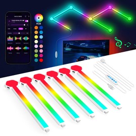 JIMIMORO Smart Wall Light Lines - Smart Home Decor Creative DIY RGB Lines with Music Sync APP & Remote Control Gaming Lights for Living Room, Indoor Decor, Gaming Decor (6)