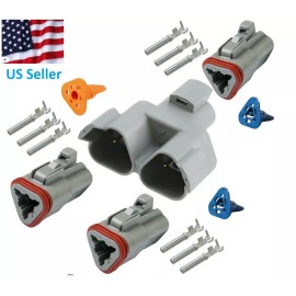 Deutsch 3-Pin Bus J1939 Y-Adapter Kit, 14-16 AWG, Pins & Seals Crimp Terminals