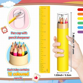 Humyoun 36 Pack Colored Pencils Bulk with Sharpener 12 Assorted Colors Portable Presharpened Drawing Colored Pencil Grad Gift for Kid Art Party Favor Classroom Prize Back to School Supplies (Colorful)