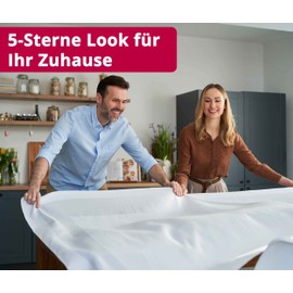 Damask Tablecloth White - 130 x 250 cm - Washable at 95 °C Finest Full Twine 100% Cotton Mercerised from High-Quality Ring Yarn