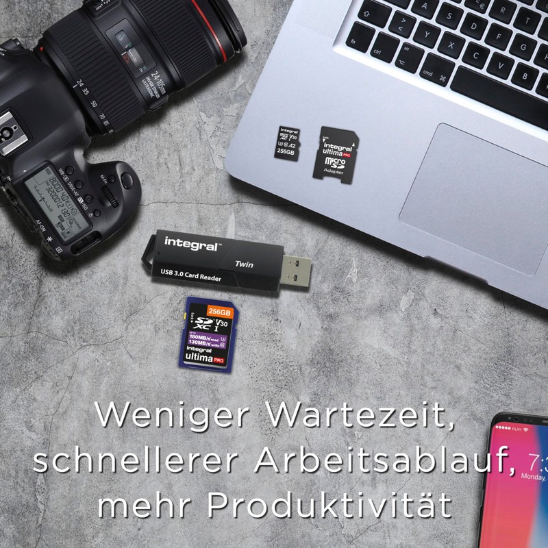 Integral Dual-Slot Micro SD & SD USB 3.0 Memory Card
