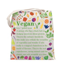 UJIMS Vegan gifts for women Vegetarian Tote Bag Vegetable Lover Gifts Veganism Gift Vegan Symbol Gift Vegetarianism Gift (Veganbag)