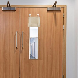 NICETOWN Blackout Door Curtain for Classroom, Thermal Insulated Door Window Cover for Bedroom Living Room Window Covering Tie Up Shade for Kitchen Nursery, W8 x L36, 1 PC, Biscotti Beige