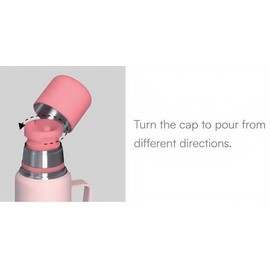 MingSphere Stainless Steel Double Wall Vacuum Insulated Water Bottle for Sports, Travel, and School, 24Hr Hot/48Hr Cold, BPA-Free with 2 Sharing Mugs (pink, 40 oz)