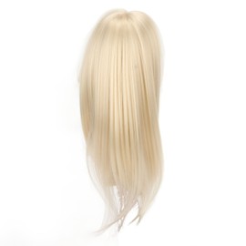 1/6 Ball Jointed Doll Wig for 15.5 to 17cm Doll Milk Gold Long Hair with Bangs DIY Doll Wig