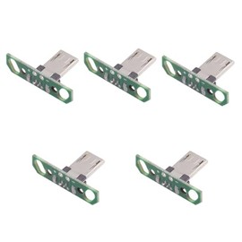 NFHK 5pcs/Set DIY OEM Micro USB2.0 Male Plug Long Connector 13mm Length with PCB Mounting Assembly Solder Type