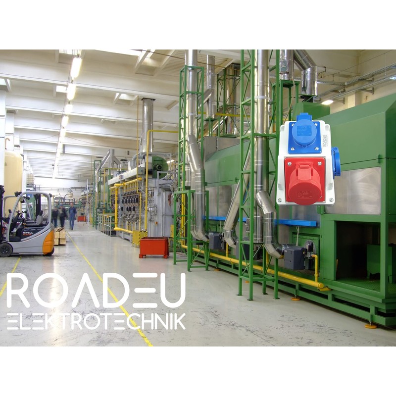 RoadEu Combination Wall Socket, 16 A CEE Socket 5P with