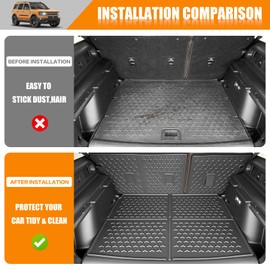 HUYINPJ Cargo Mat and Backrest Liner Compatible with Bronco Sport 2021 2022 2023 2024 2025 Trunk Liners Seatback Mat Replacement for 2021-2025 Ford Bronco Sport (Cargo mat+seatback mat)