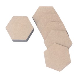 IVEI MDF DIY Coasters Wood Sheet Craft - MDF Plain Wooden Coasters Hexagon Shaped Blank Cutouts for Painting Wooden Sheet Craft, Decoupage, Resin Art Work & Decoration - Set of 12