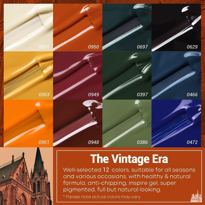 Modelones Gel Nail Polish Set, 12 Colors Christmas Winter Nude