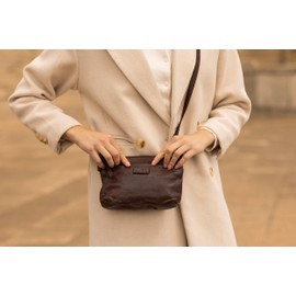 Gusti Veronika Small Shoulder Bag Handbag Women's Leather Party Brown Leather, brown