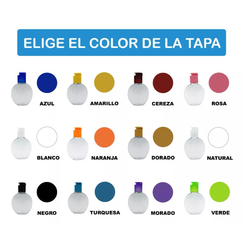 Pet 50 Botella Envase 30 Ml P/ Gel Antibacterial Tapa