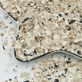 950 G/ 2.1 LB Epoxy Floor Flakes Blend Decorative Color Chips 3-5 mm Garage Paint Flakes Concrete Floor Coatings Kits for Garage Floors Wall Interior and Exterior House Paint (Earth yellow/Black/Greyish white/Light yellow)
