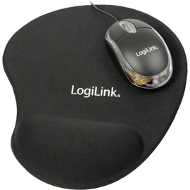 LogiLink ID0039 Optical Notebook Maus, USB, 800dpi, mit LED, & Mauspad mit Gel Wrist Rest, Set