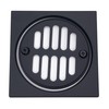 Westbrass Shower Strainer Set Square with Crown, Matte Black, D313-62