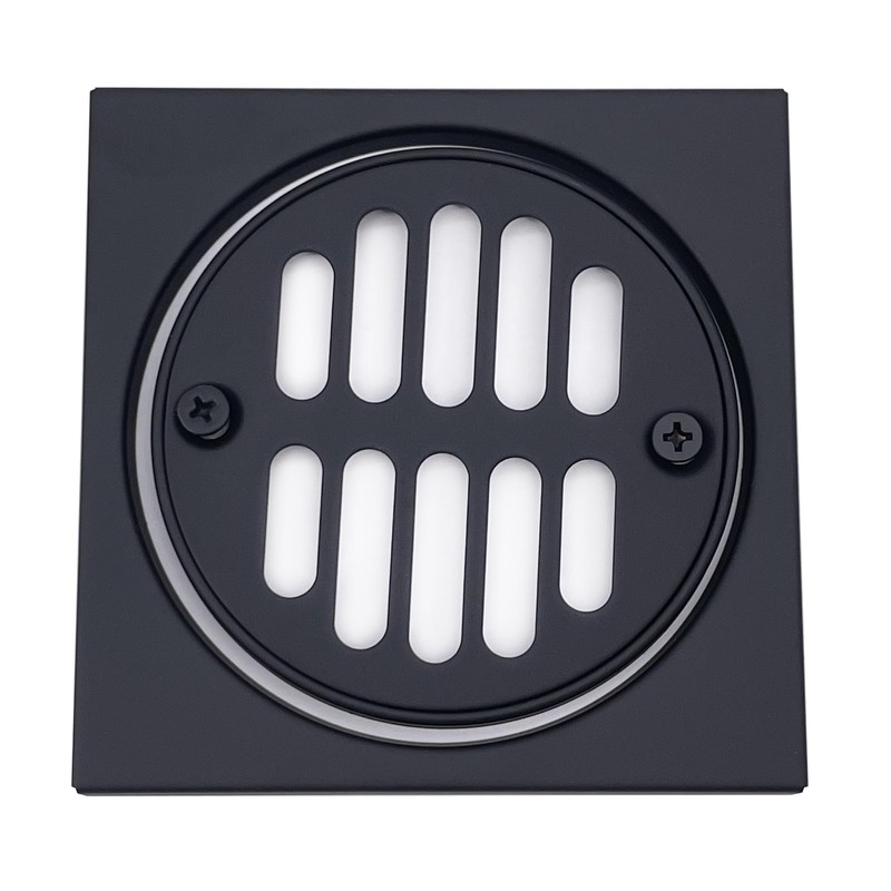 Westbrass Shower Strainer Set Square with Crown, Matte Black, D313-62