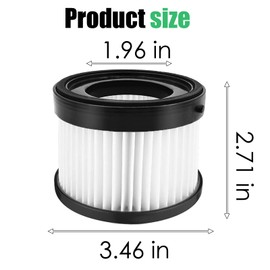 LVJUSEN Universal 49-90-1951 Vacuum Filters, Fits 49-90-0160 Milwaukee M18 Cordless Compact Hand Held Vacuum 0882-20, Hepa Filter with 4x Foam Sleeve-2 Pack